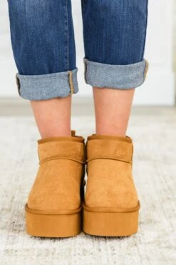 Cozy In Comfort Booties, Tan -Chic Soul Store CozyInComfortBooties Tan 3