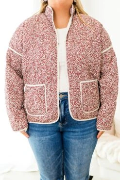 Cozy Meadow Jacket, Maroon -Chic Soul Store CozyMeadowJacket Maroon 2
