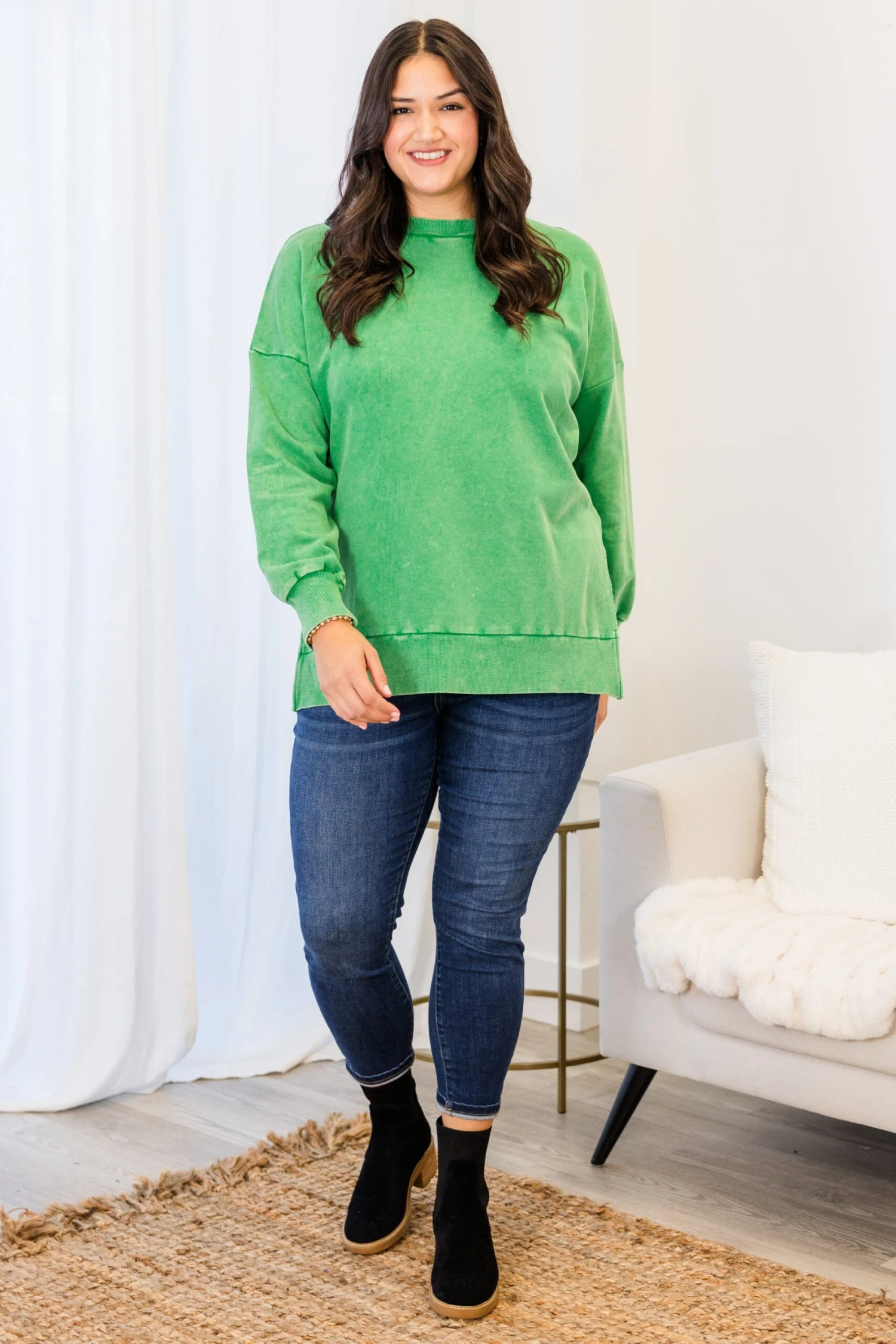 Cozy Pullover, Green 5 Cozy Pullover, Green - Image 3