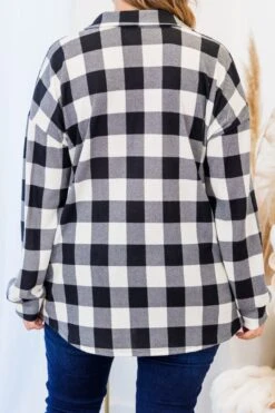 Cozy Strolls Shacket, Black-Ivory -Chic Soul Store CozyStrollsShacket Black Ivory 2