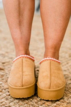 Cozy Vibes Only Slippers, Tan -Chic Soul Store CozyVibesOnlySlippers Tan
