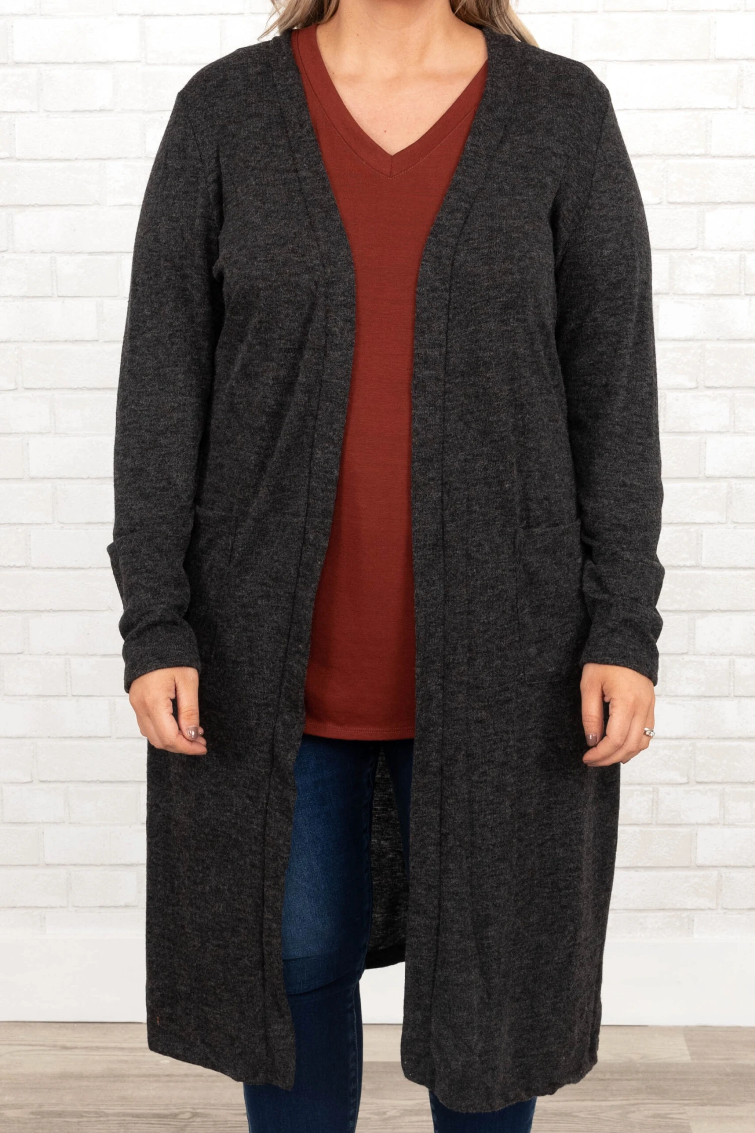 Crushing On Cuddles Cardigan, Charcoal 6 Crushing On Cuddles Cardigan, Charcoal - Image 4