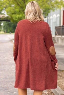 Cuddle Weather Cardigan, Rust -Chic Soul Store CuddleWeatherCardigan Rust 0307
