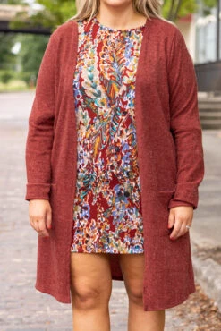 Cuddle Weather Cardigan, Rust -Chic Soul Store CuddleWeatherCardigan Rust 0308