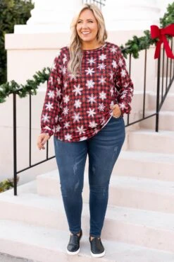 Curved Hem Slouchy Dolman Tunic, Festive Red 11 Curved Hem Slouchy Dolman Tunic, Festive Red -Chic Soul Store CurvedHemSlouchyDolmanTunic FestiveRed 9742