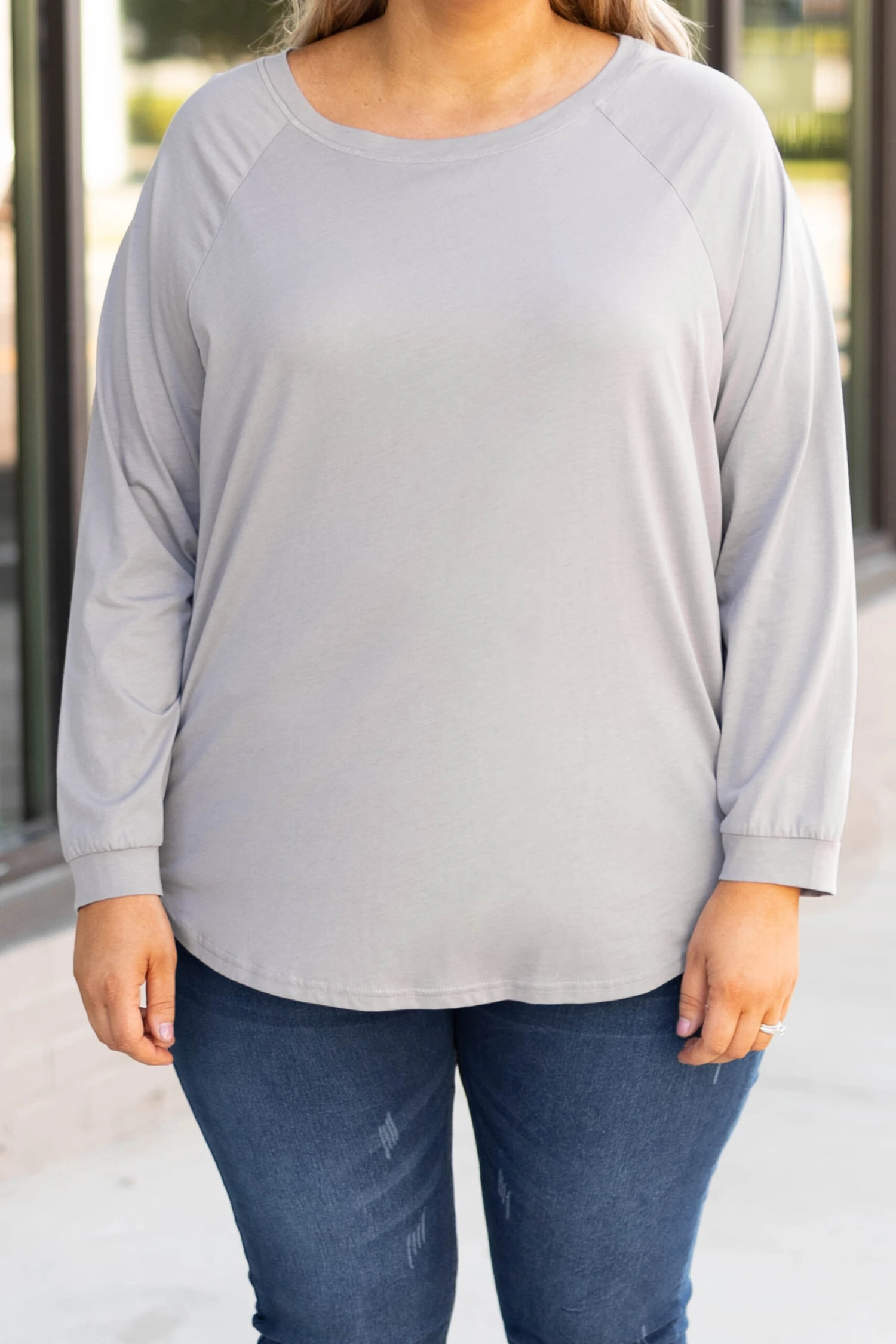 Curved Hem Slouchy Dolman Tunic, Smokey Gray 6 Curved Hem Slouchy Dolman Tunic, Smokey Gray - Image 4