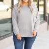 Curved Hem Slouchy Dolman Tunic, Smokey Gray 2 Curved Hem Slouchy Dolman Tunic, Smokey Gray -Chic Soul Store CurvedHemSlouchyDolmanTunic SmokeyGray 3