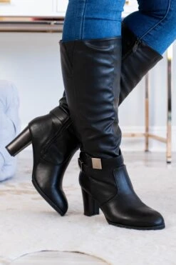 Set It Off Wide Calf Boots, Black