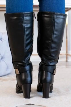 Set It Off Wide Calf Boots, Black -Chic Soul Store DSC1125
