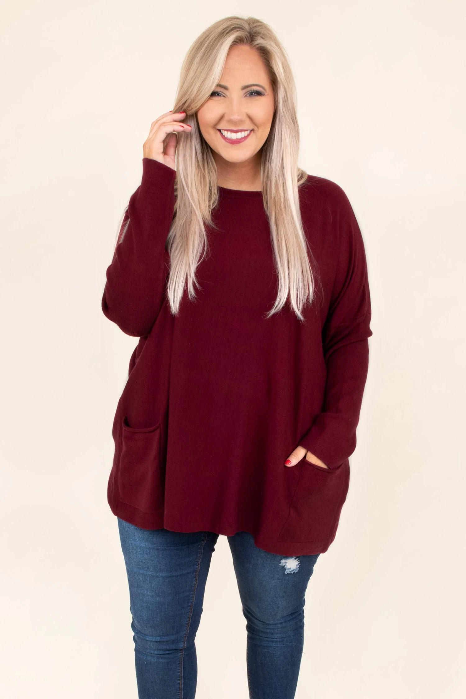 Snow Whispers Tunic, Burgundy 3 Snow Whispers Tunic, Burgundy