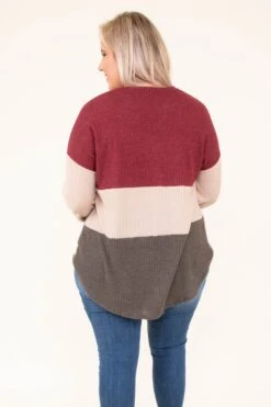 By The Book Sweater, Burgundy-Mocha -Chic Soul Store DSC4182