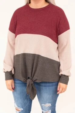 By The Book Sweater, Burgundy-Mocha -Chic Soul Store DSC4183
