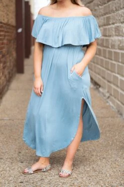 By The Boardwalk Maxi Dress, Chambray -Chic Soul Store DSC8606ed