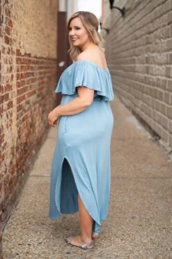 By The Boardwalk Maxi Dress, Chambray -Chic Soul Store DSC8609ed
