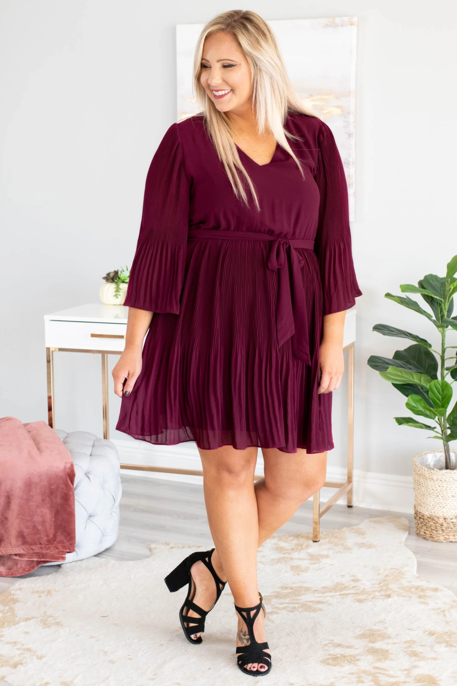 Spinning Around The Dance Floor Dress, Wine 4 Spinning Around The Dance Floor Dress, Wine - Image 2