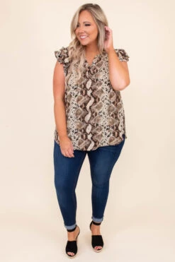 Stronger Than The Truth Top, Taupe -Chic Soul Store DSC 0650