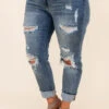 Yes To Distress Jeans, Dark Wash