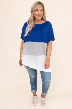 Broken Record Top, Royal Blue -Chic Soul Store DSC 1263