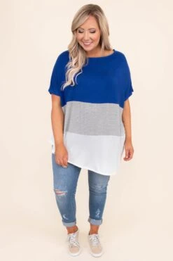 Broken Record Top, Royal Blue -Chic Soul Store DSC 1264