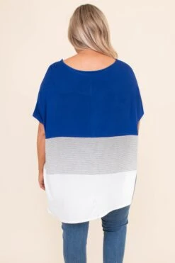 Broken Record Top, Royal Blue -Chic Soul Store DSC 1265