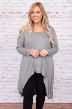 Powerful Love Tunic, Dark Heather Grey