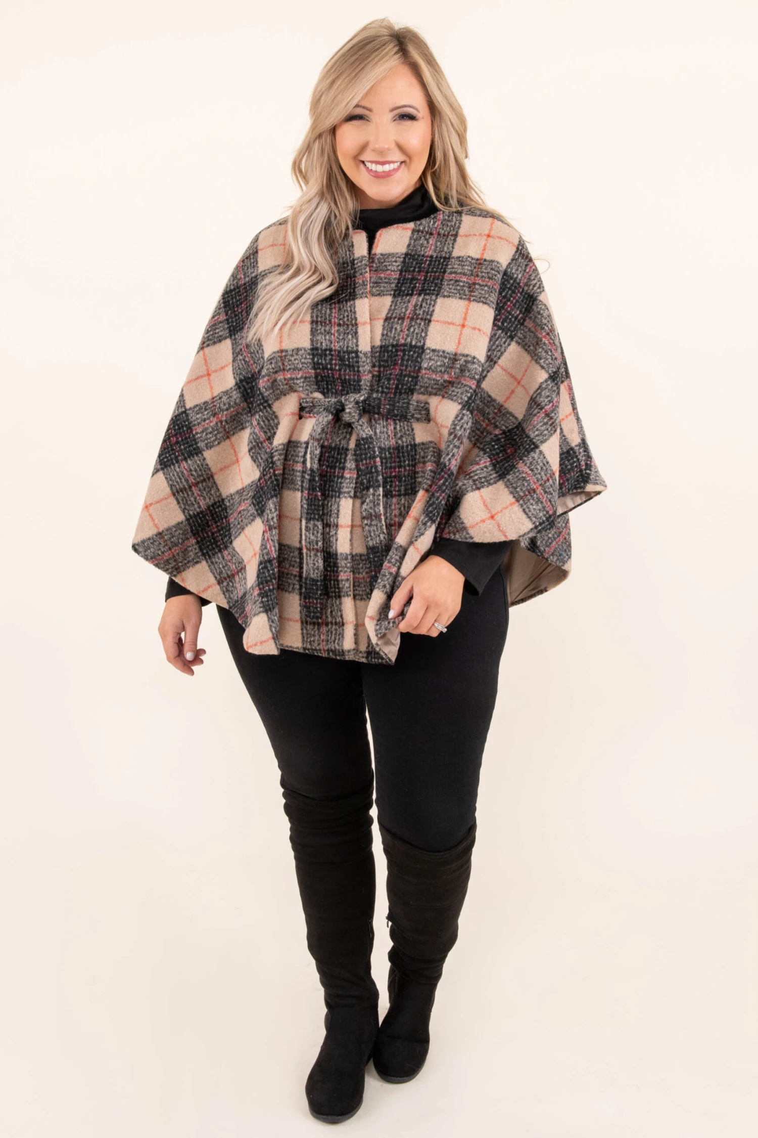 Central Park Nights Poncho, Taupe 4 Central Park Nights Poncho, Taupe - Image 2