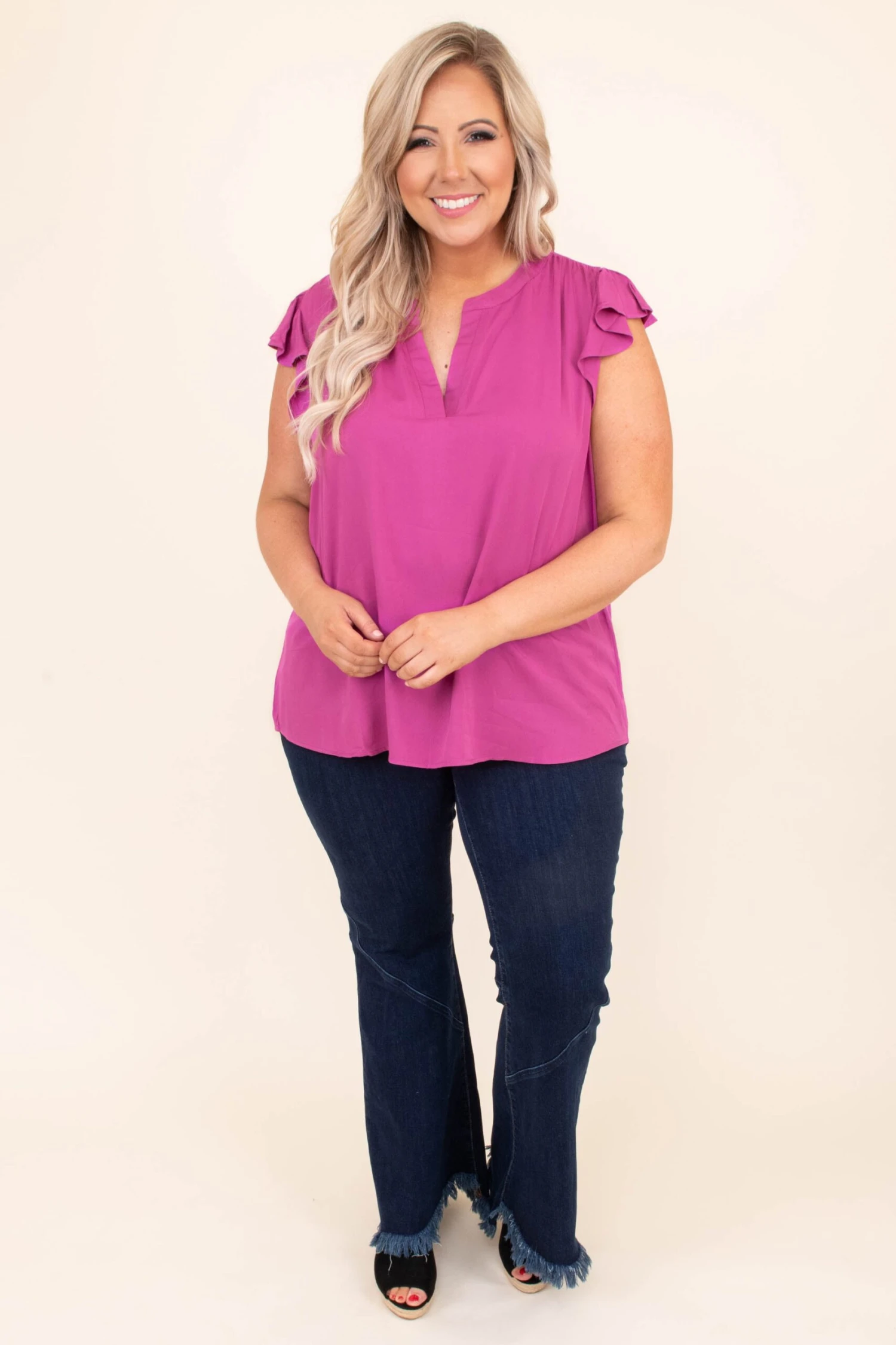 Straight From You Blouse, Plum 4 Straight From You Blouse, Plum - Image 2