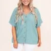 Nine To Five Blouse, Sage 1 Nine To Five Blouse, Sage -Chic Soul Store DSC 1762