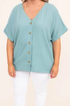 Nine To Five Blouse, Sage -Chic Soul Store DSC 1766