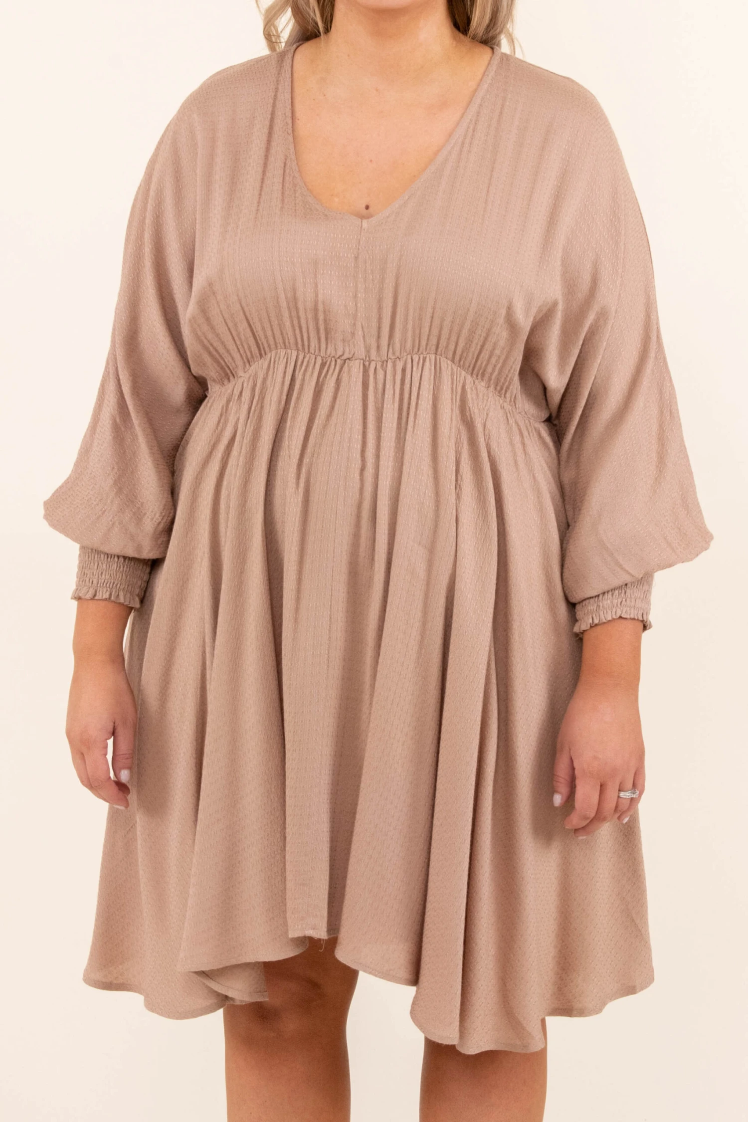 Smocked And Loaded Dress, Taupe 6 Smocked And Loaded Dress, Taupe - Image 4