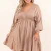 Smocked And Loaded Dress, Taupe -Chic Soul Store DSC 1873 Edit 34447c35 cc92 43eb 85c5 0666a921a3f8