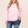 Take Care Girl Sweatshirt, Pink -Chic Soul Store DSC 1912 Edit