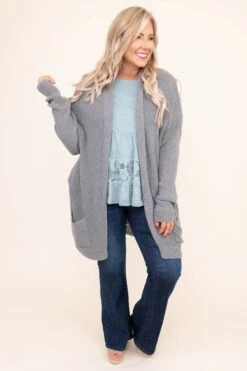 If Only Maybe Cardigan, Gray -Chic Soul Store DSC 2108 b56c7069 dbe1 4d10 b9d1 e3b158370241