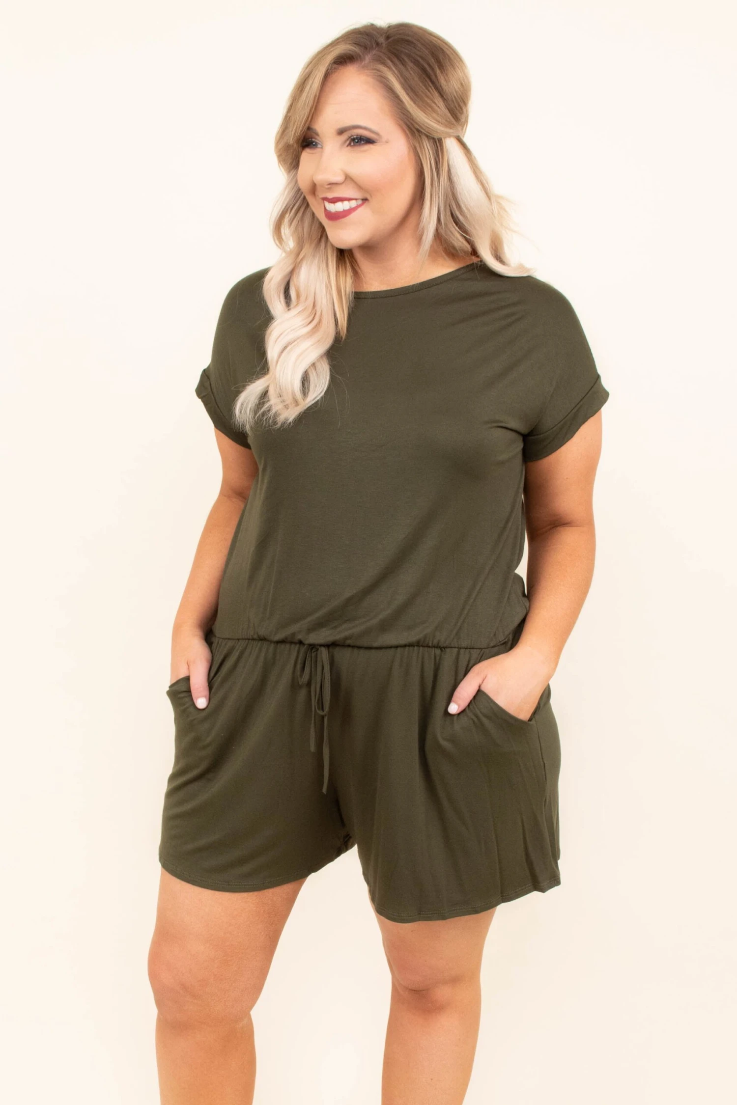 Sweet Saturday Romper, Olive 3 Sweet Saturday Romper, Olive