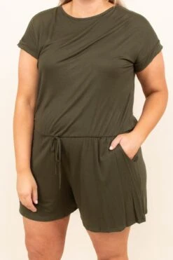 Sweet Saturday Romper, Olive 9 Sweet Saturday Romper, Olive -Chic Soul Store DSC 2371