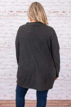 Here For A Lifetime Cardigan, Charcoal -Chic Soul Store DSC 2965 Edit ccfe119d 25bb 4ec1 b54a 0437917e62fd