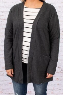 Here For A Lifetime Cardigan, Charcoal -Chic Soul Store DSC 2966