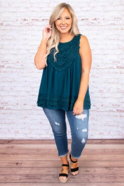 Sweet Charm Tank, Teal -Chic Soul Store DSC 3486