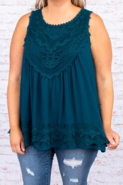 Sweet Charm Tank, Teal -Chic Soul Store DSC 3488