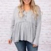 When I Look In Your Eyes Top, Heather Grey -Chic Soul Store DSC 3511