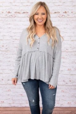 When I Look In Your Eyes Top, Heather Grey