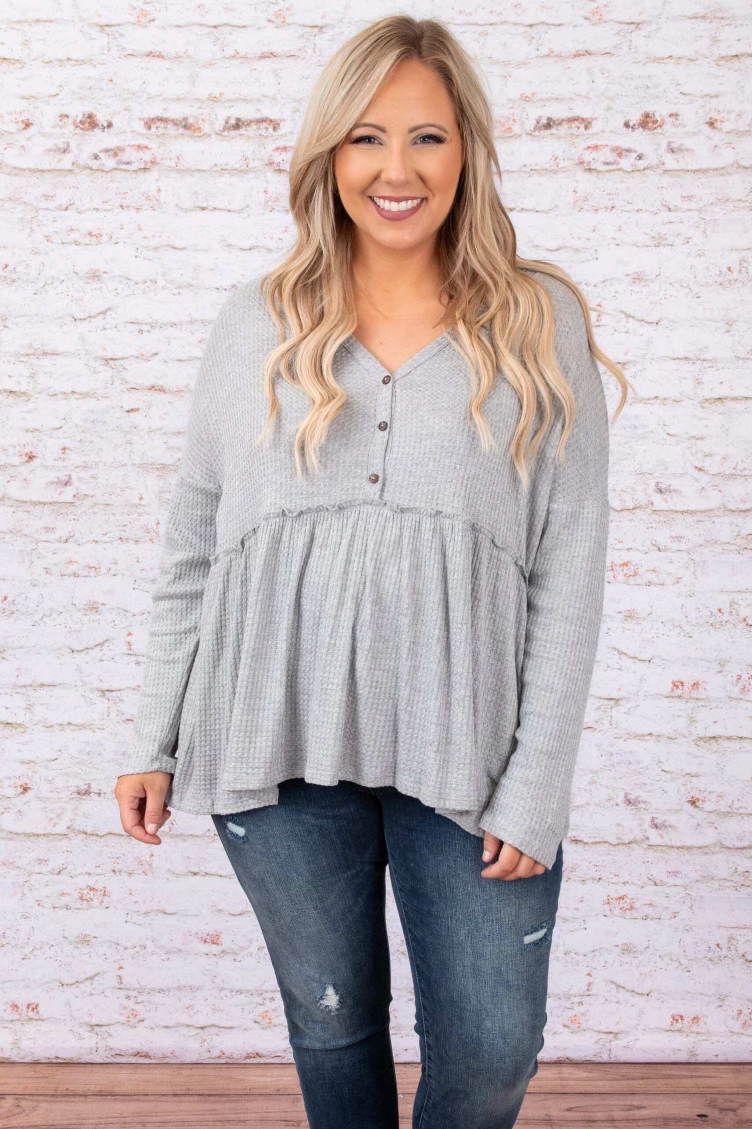 When I Look In Your Eyes Top, Heather Grey 3 When I Look In Your Eyes Top, Heather Grey