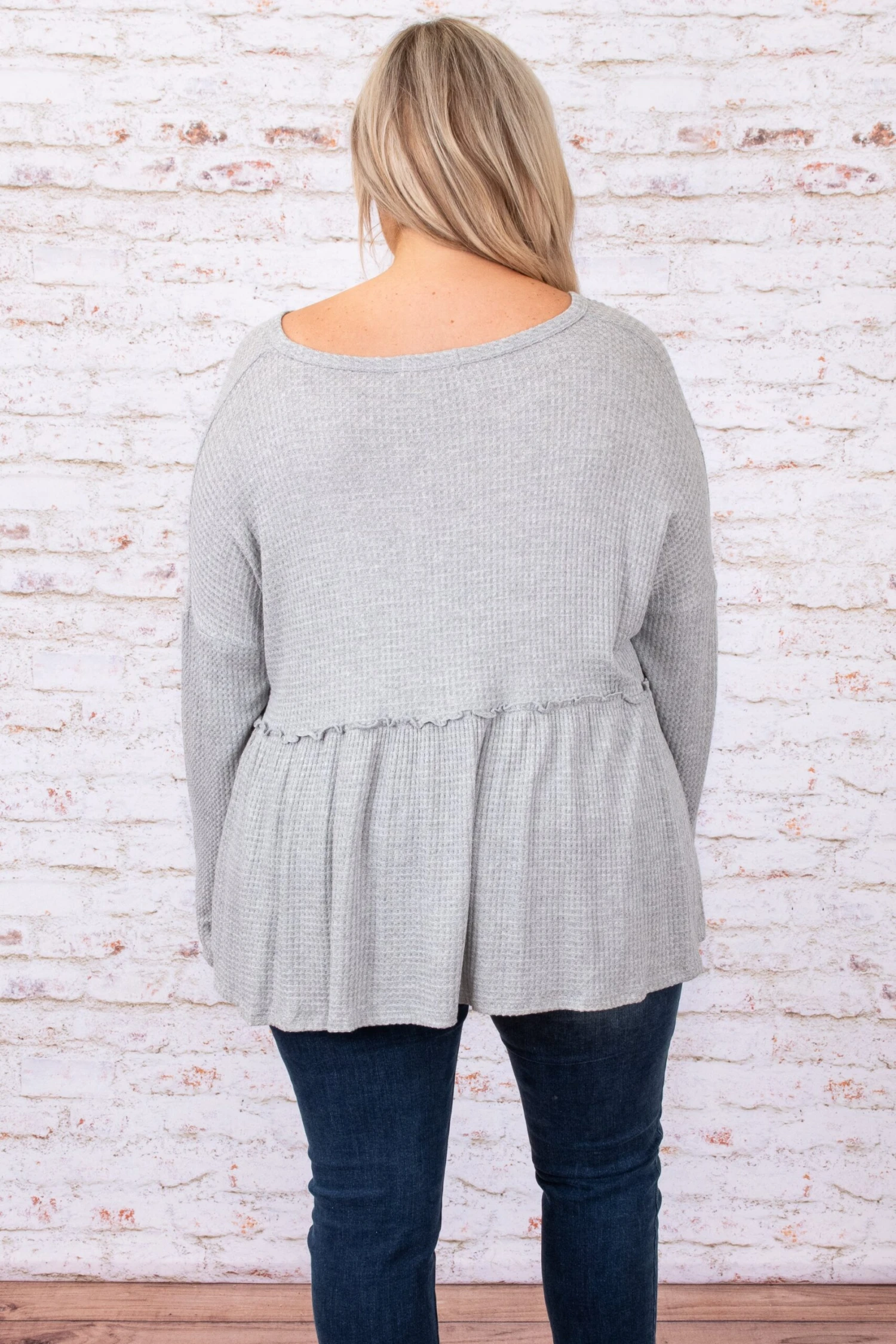 When I Look In Your Eyes Top, Heather Grey 8 When I Look In Your Eyes Top, Heather Grey - Image 6