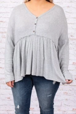 When I Look In Your Eyes Top, Heather Grey 13 When I Look In Your Eyes Top, Heather Grey -Chic Soul Store DSC 3519