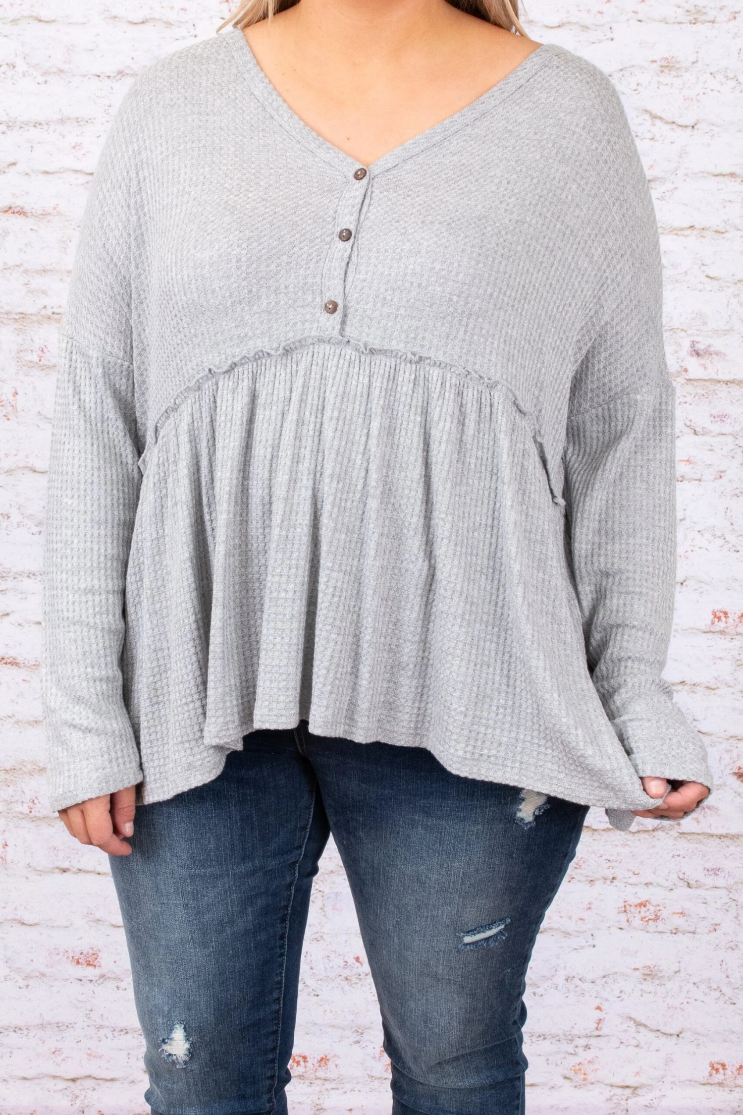 When I Look In Your Eyes Top, Heather Grey 7 When I Look In Your Eyes Top, Heather Grey - Image 5