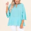 Wondrous Water Blouse, Aqua Sky -Chic Soul Store DSC 3552