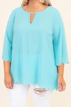 Wondrous Water Blouse, Aqua Sky -Chic Soul Store DSC 3556