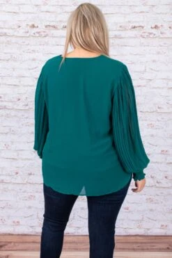 Unwritten Moments Blouse, Hunter Green -Chic Soul Store DSC 3899 d10b25bf 8a3a 4d45 b79d 59c15a2443b1