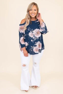 Born This Way Top, Navy -Chic Soul Store DSC 4876 61ffc189 9489 4c95 bf7d d0de4e4eef6e