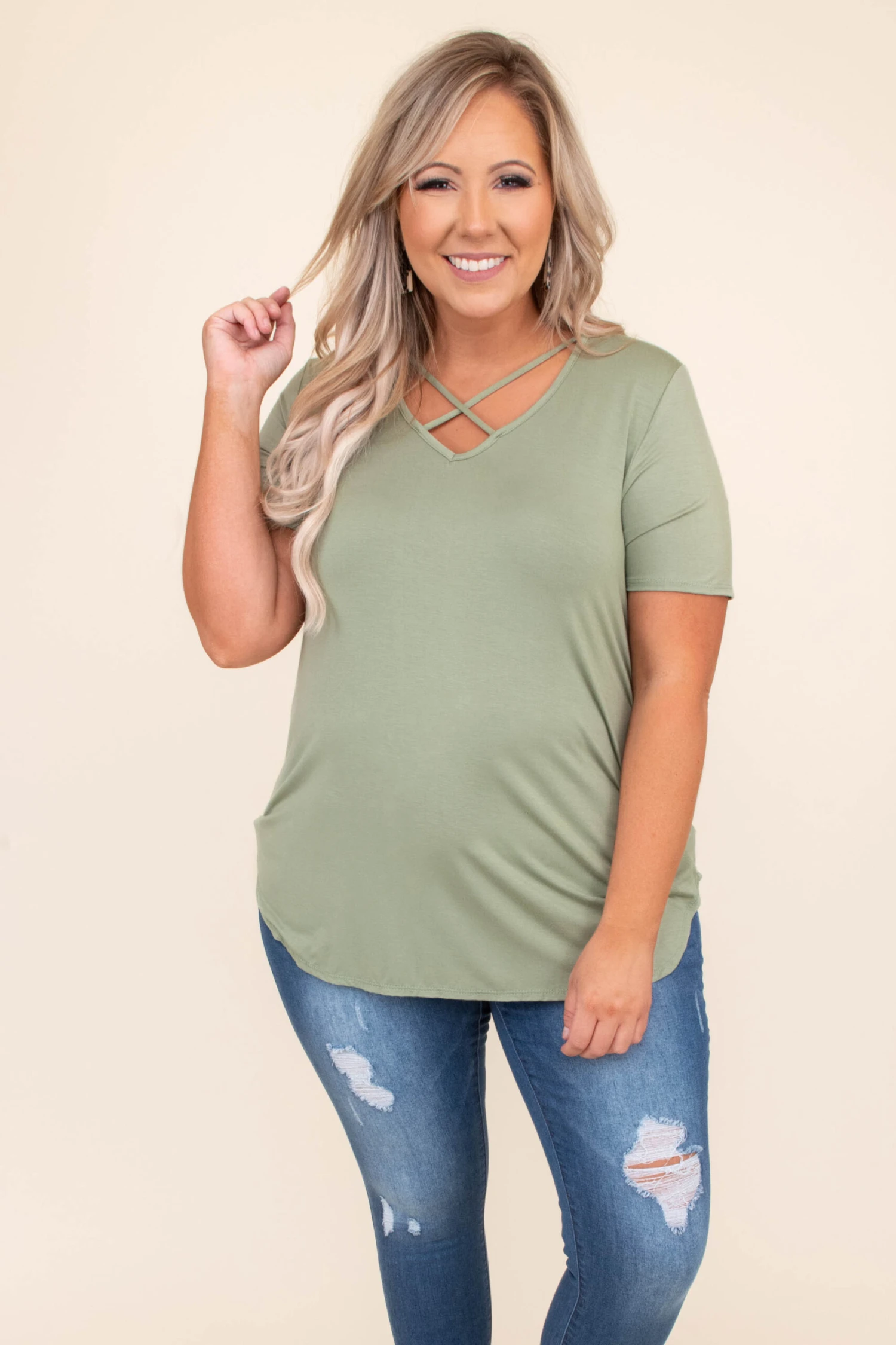 Two Way Street Top, Sage 3 Two Way Street Top, Sage